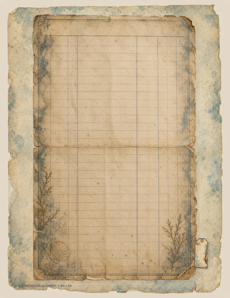 Tidal blue vintage memory ledger page